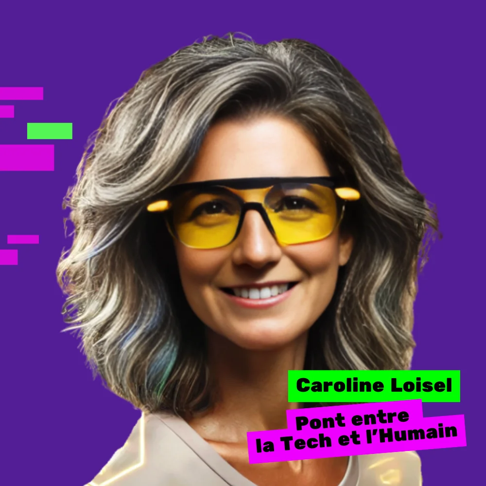 Caroline Loisel avec les lunettes jaunes d'Adelia - les métiers de rêve du numérique.