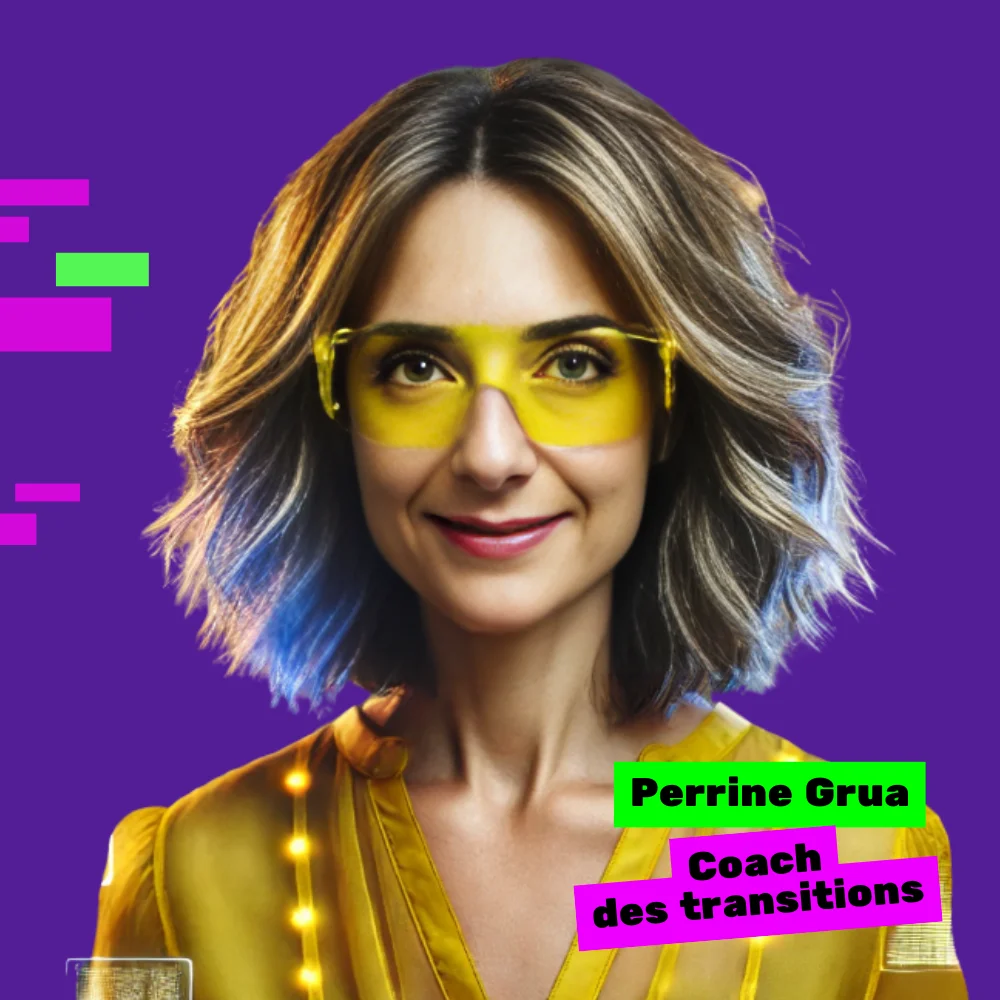 Perrine Grua avec les lunettes jaunes d'Adelia - les métiers de rêve du numérique.